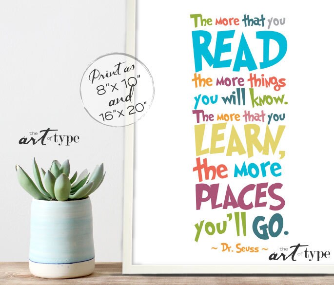 Dr. Seuss Quote Print INSTANT DOWNLOAD 8x10 16x20 Printable