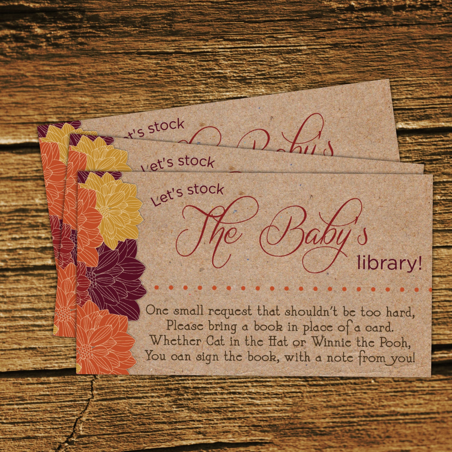 Book instead of card insert Bring Baby A Book Stock the