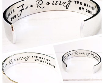 Mother in Law Gift | Thank you for Raising the Man of my Dreams | Mother of the Groom Gift | Wedding Jewelry By Glam and Co (W183)