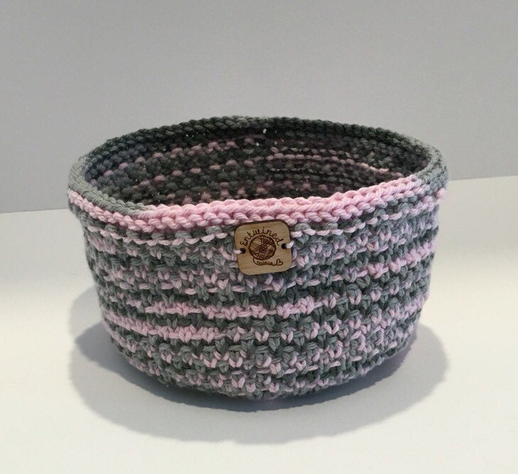 Hand Knit Basket / Storage/ Home Decor/ by EntwinedKnitsCo on Etsy
