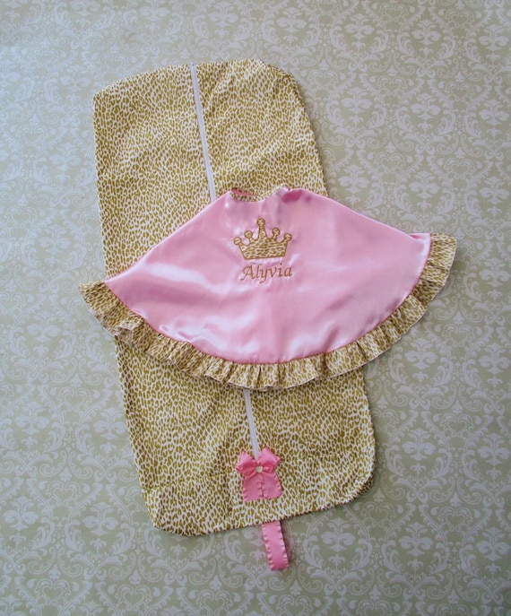 Children's Gold Leopard Print Garment Bag. by LostCreekBoutique