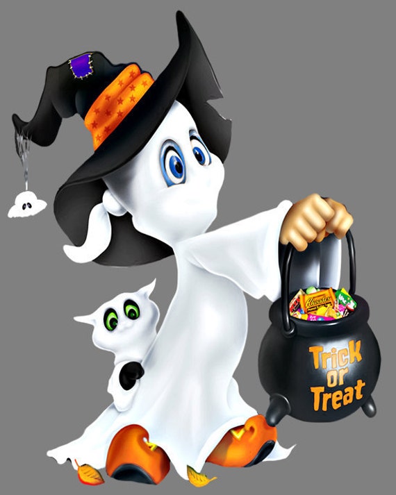 Cute Halloween Ghost Image Trick Or Treat Image by EerieBeth