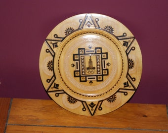 Fab Vintage Wood Carved Ukrainian Plate Wall Hanging