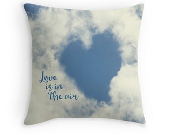 Love Decor, Heart Cushion, Love Pillow, Heart Decor, Cottage Chic, Gift for Her, Cloud Cushion, Sky Blue, Gift for Girlfriend, Romantic Gift