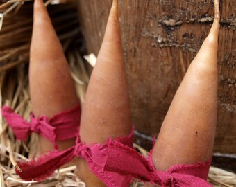 x3 YULE / MABON Spice dipped Primitive beeswax candles (witch, wicca, pagan, Christmas)