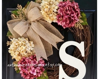 FRONT Door Wreath, Monogram Wreath for Door, Door Decor, Door Wreath