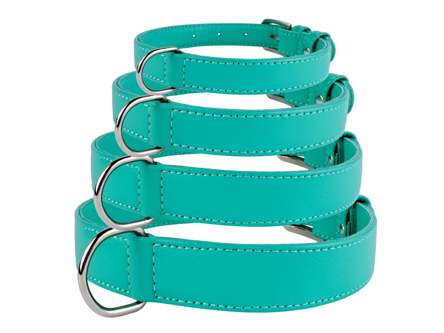 Flat Leather Dog Collar Dog Collar Personalized ID Tag