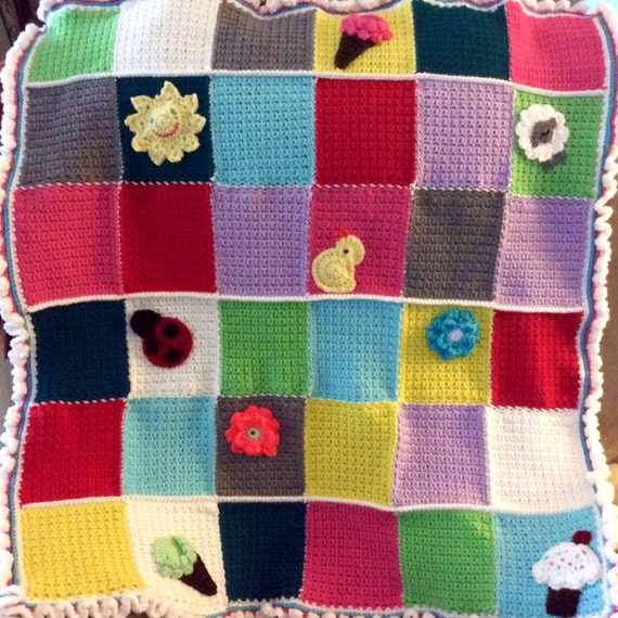 On Sale Crochet Baby Blanket Tummy Time or Tactile Activity