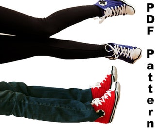 Converse Inspired SIZE Women 6-11 or Men 5-10 US Sneakers Crochet Pattern