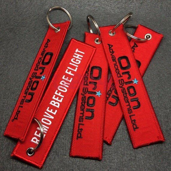 200 Custom embroidered key chain flight embroidered key