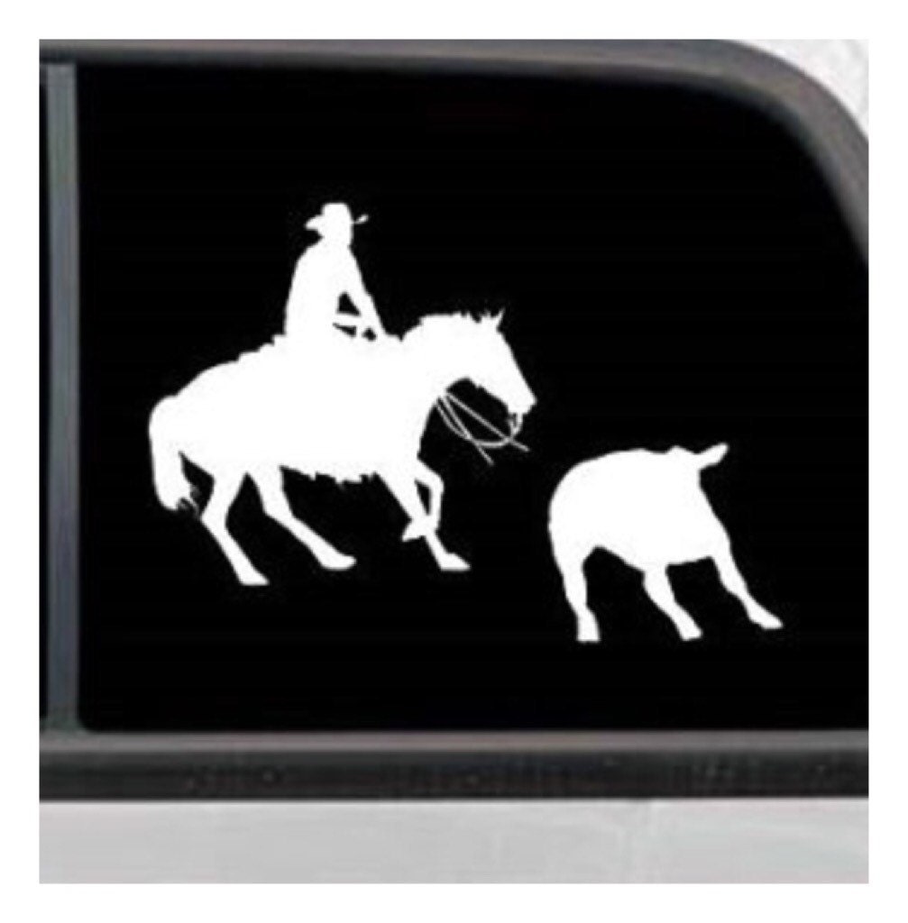 Cutting Horse Decal Horse Decal Western by SouthernDrawDesign