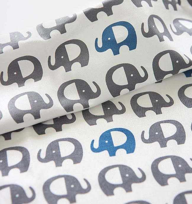 Elephant Pattern 20s Cotton Fabric by Yard 79026 Blue