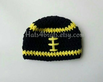 Baby Pittsburgh Steelers Hat, Pittsburgh Steelers Photo Prop, Newborn Steelers Hat, Infant Pittsburgh Steelers, Crochet Steelers Hat, Baby