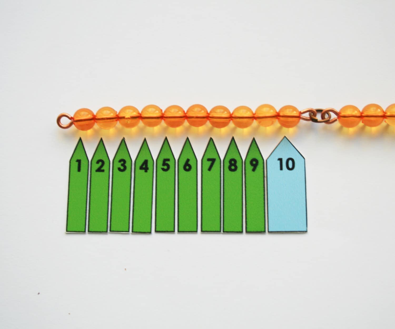 Montessori 100 Golden bead chain with arrows / Montessori