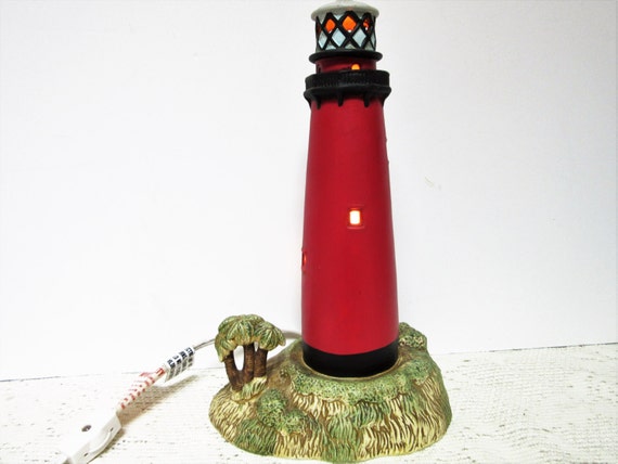 Accent Lamp Lighthouse Light Lefton 1994 Hand Painted Vintage