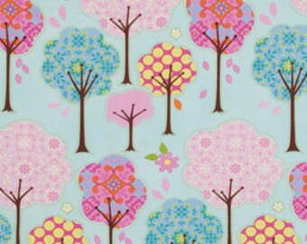 Pretty Little Things Trees on Blue, Dena Designs Free Spirit Cotton Fabric