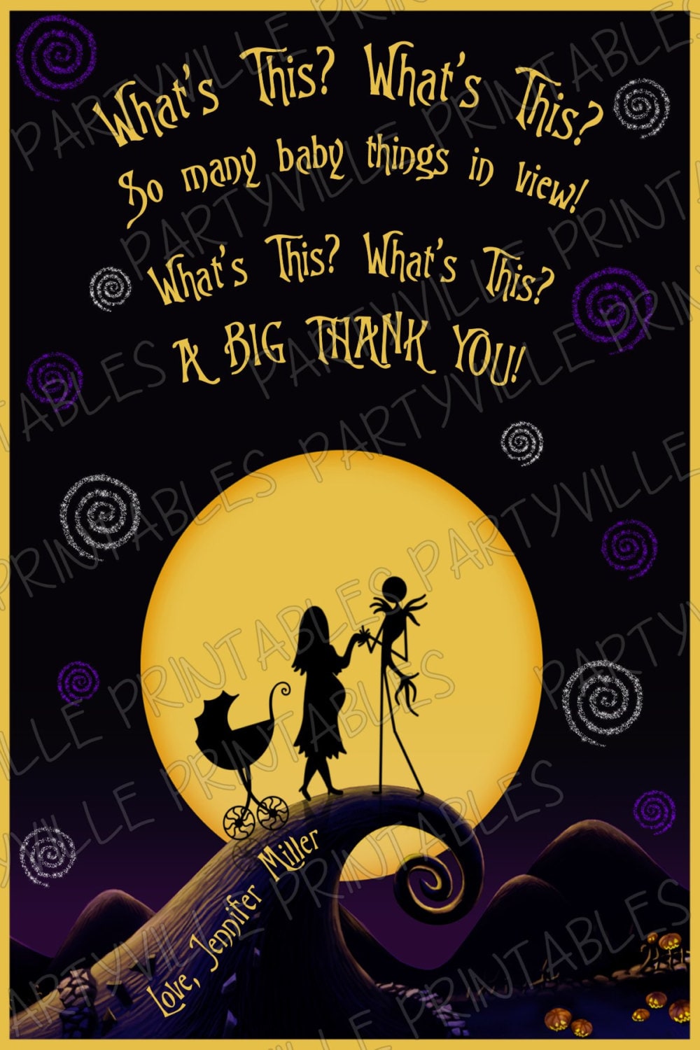 Nightmare Before Christmas BABY SHOWER INVITATION Package