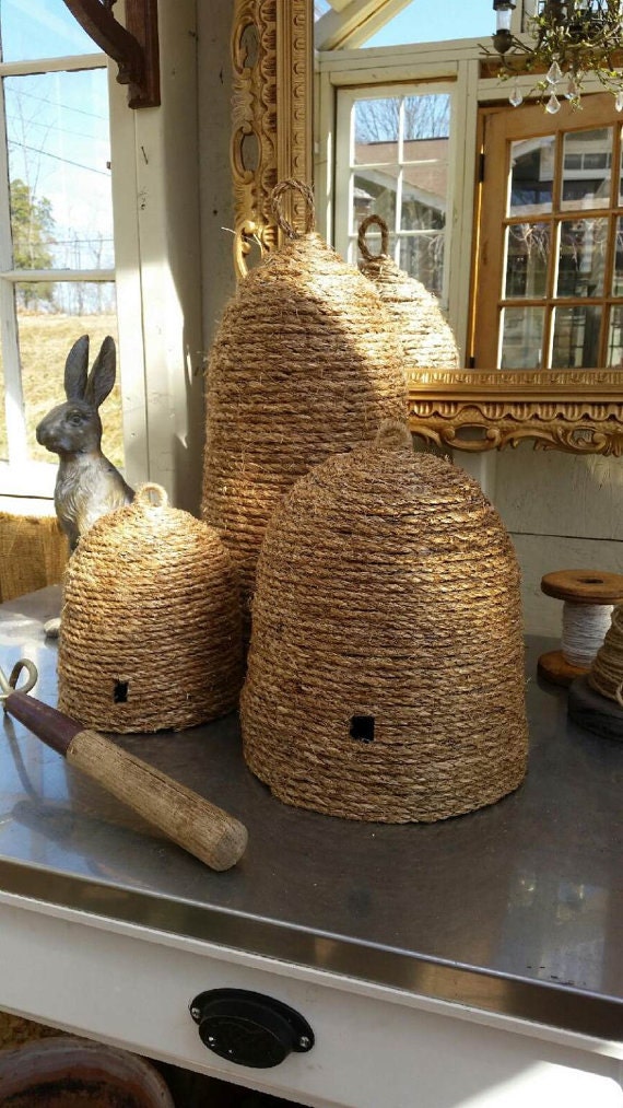 Handmade Bee Skep Primitive French Style Decor Wedding Handmade Bee Skep Primitive French Style Decor Wedding