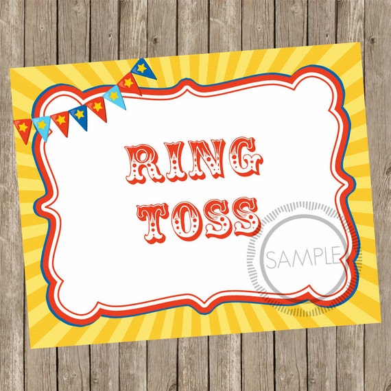 8x10 Ring Toss Carnival / Circus Printable / Sign INSTANT