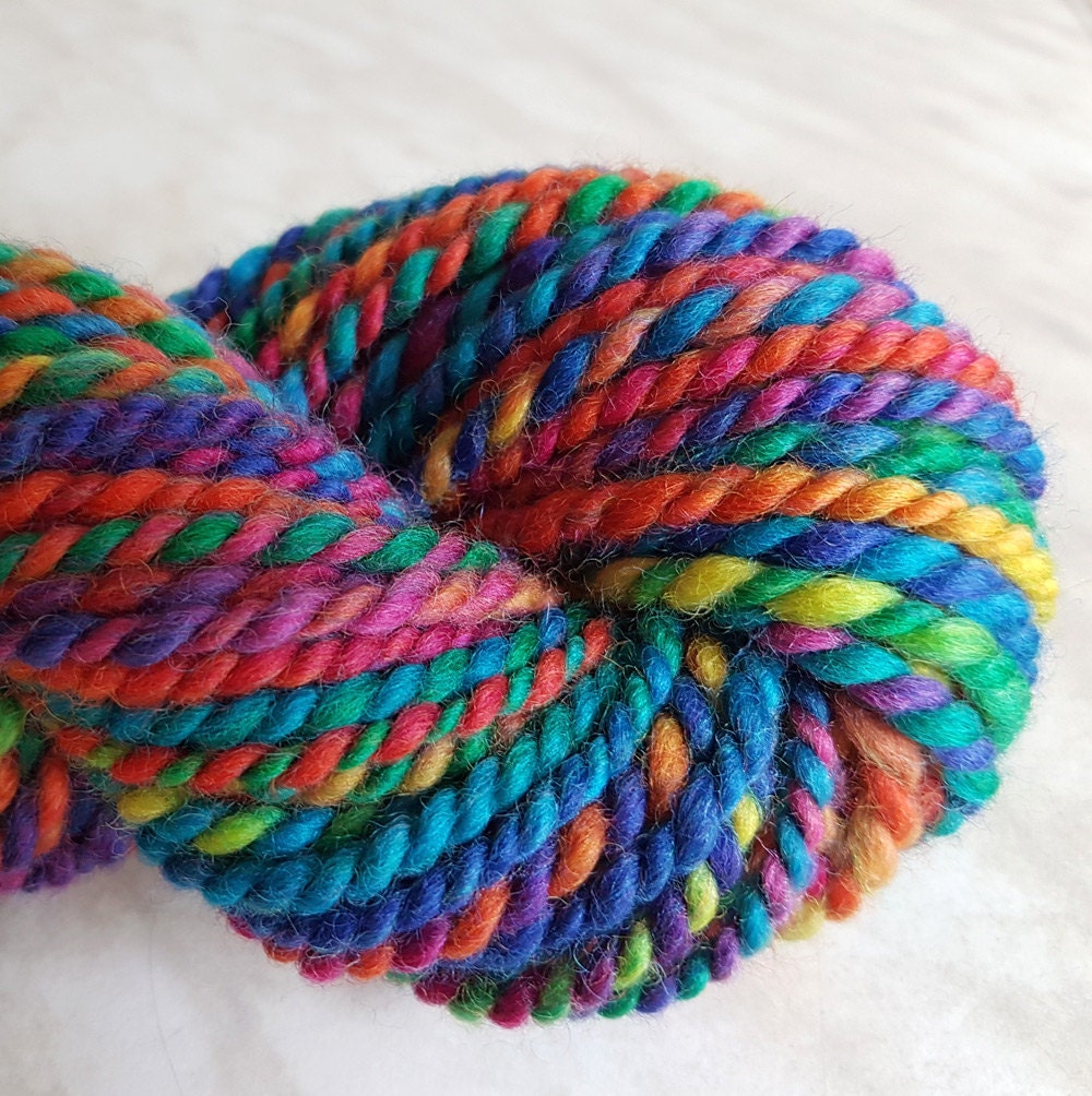 Wool yarn RAINBOW-2 3oz 32yards 23 mc / 85g 30m bulky yarn