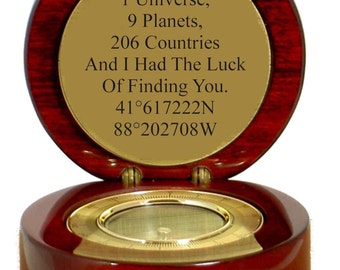 Engraved Compass Gift Custom Latitude and Longitude Nautical Gift Personalized Free GPS Groomsmen Gift Bridesmaid Gifts Valentines Day Gift