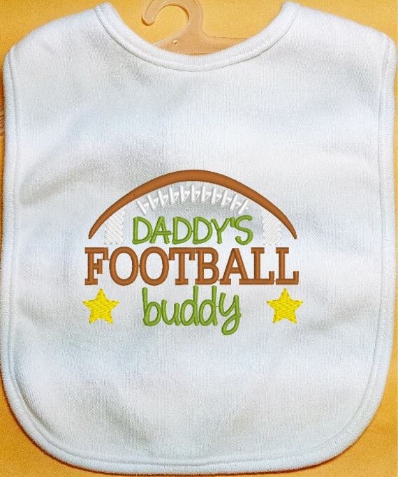 Football Baby Bib Daddy's Football Buddy Bib Embroidered