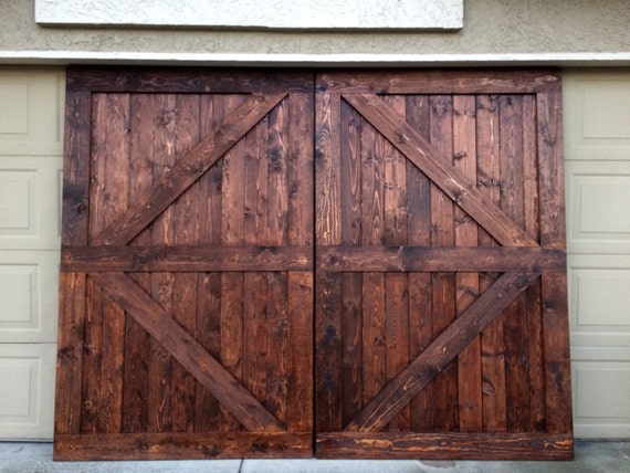 Items similar to Large Red Oak Barn Doors on Etsy