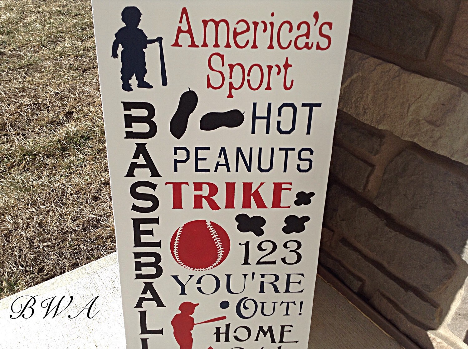 Baseball sign wooden baseball sign baseball by BlessedwithAccents