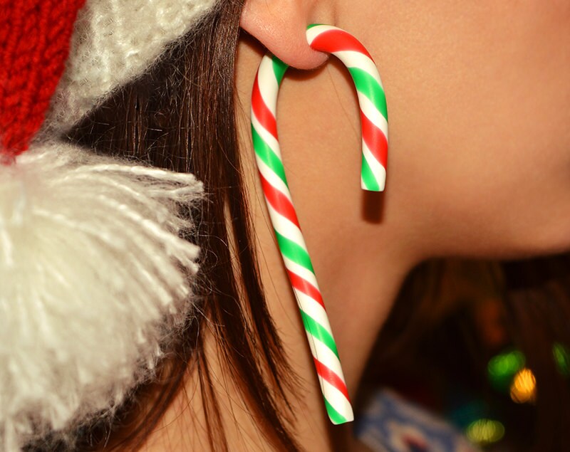Christmas Candy Earrings Candy Cane Christmas Candy Ear