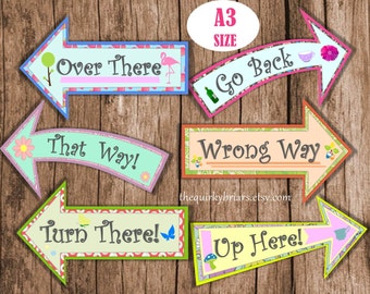 props mad booth alice printable wonderland hatter arrow signs instant decors pdf digital 44pcs chalkboard diy weddings labels