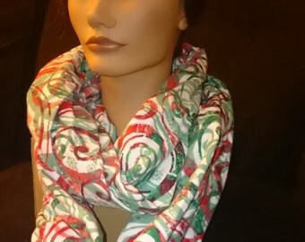 Infinity Scarf - Red and Green Flannel Infinity Circle Mobius Scarf