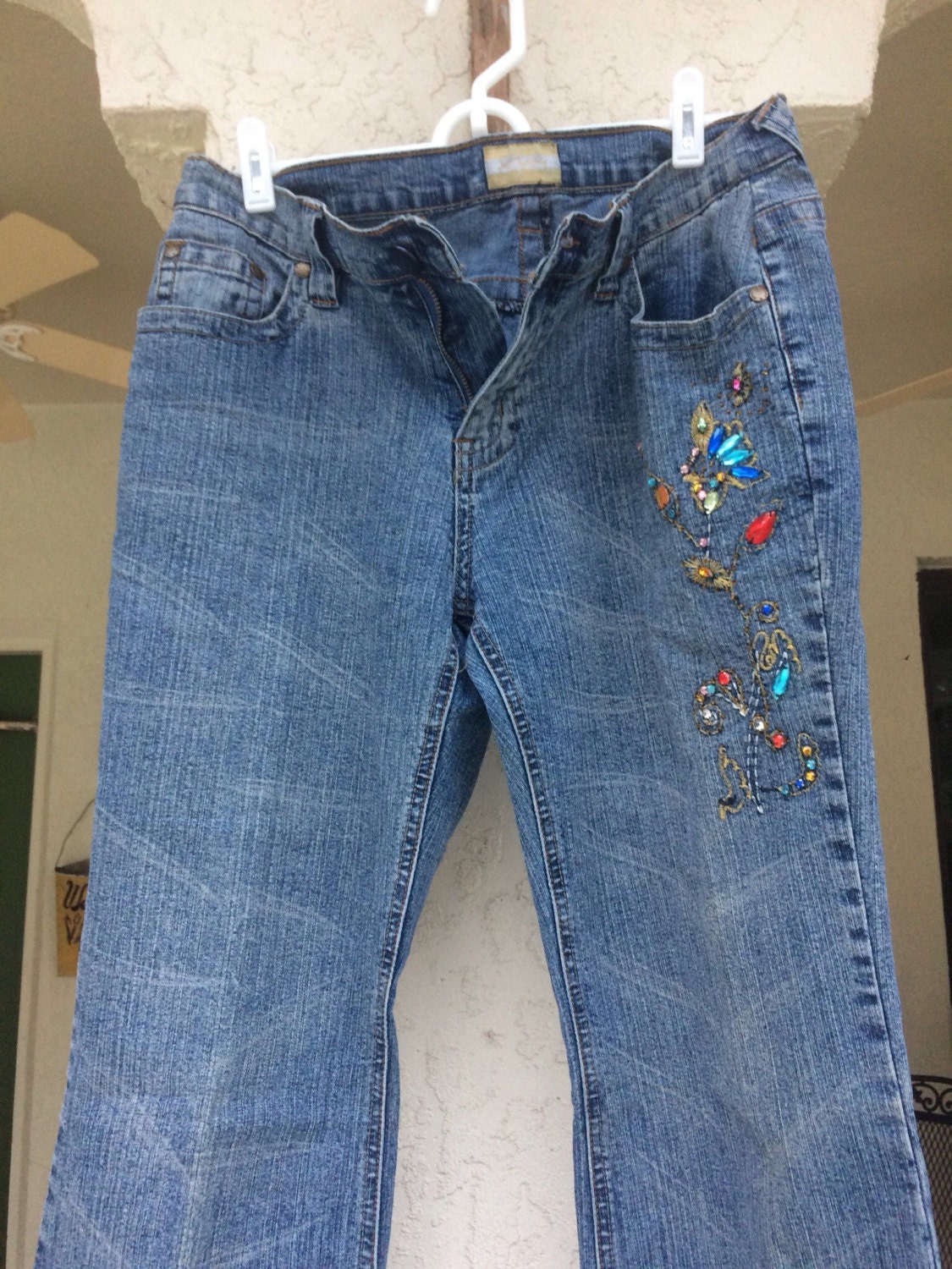 Vintage Jeans Embellished Jeans 1970's Jeans Size 30