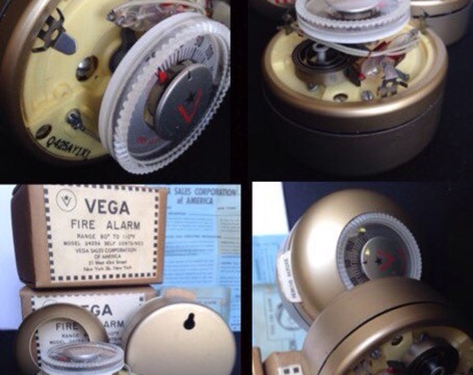Storewide 25% Off SALE Vintage NOS Vega Unused Model Q425A Heat Fire Alarms Featuring Original Packaging & Instructions