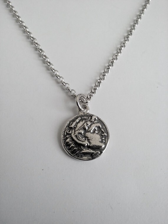 Silver Coin Pendant Alexander the Great 925 Sterling