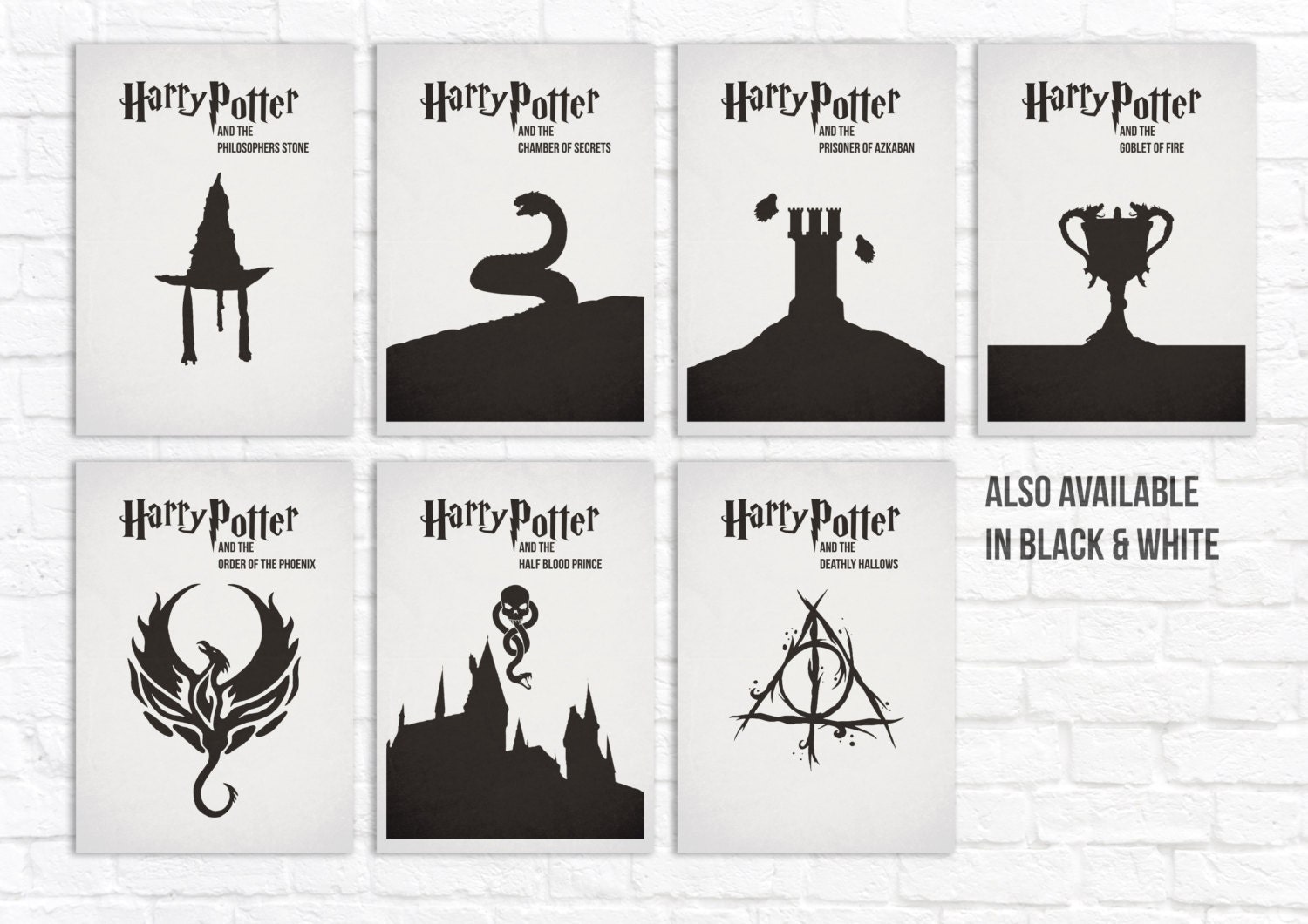 Harry Potter Minimalist Art Print Set x7 Minimalist