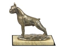 stone boxer dog statue