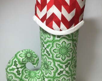 Green Snowflake Wine Bag