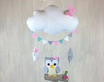 Baby mobile - owl mobile - tree mobile - nursery decor - cloud mobile - baby mobiles - owl nursery - butterfly mobile - star mobie