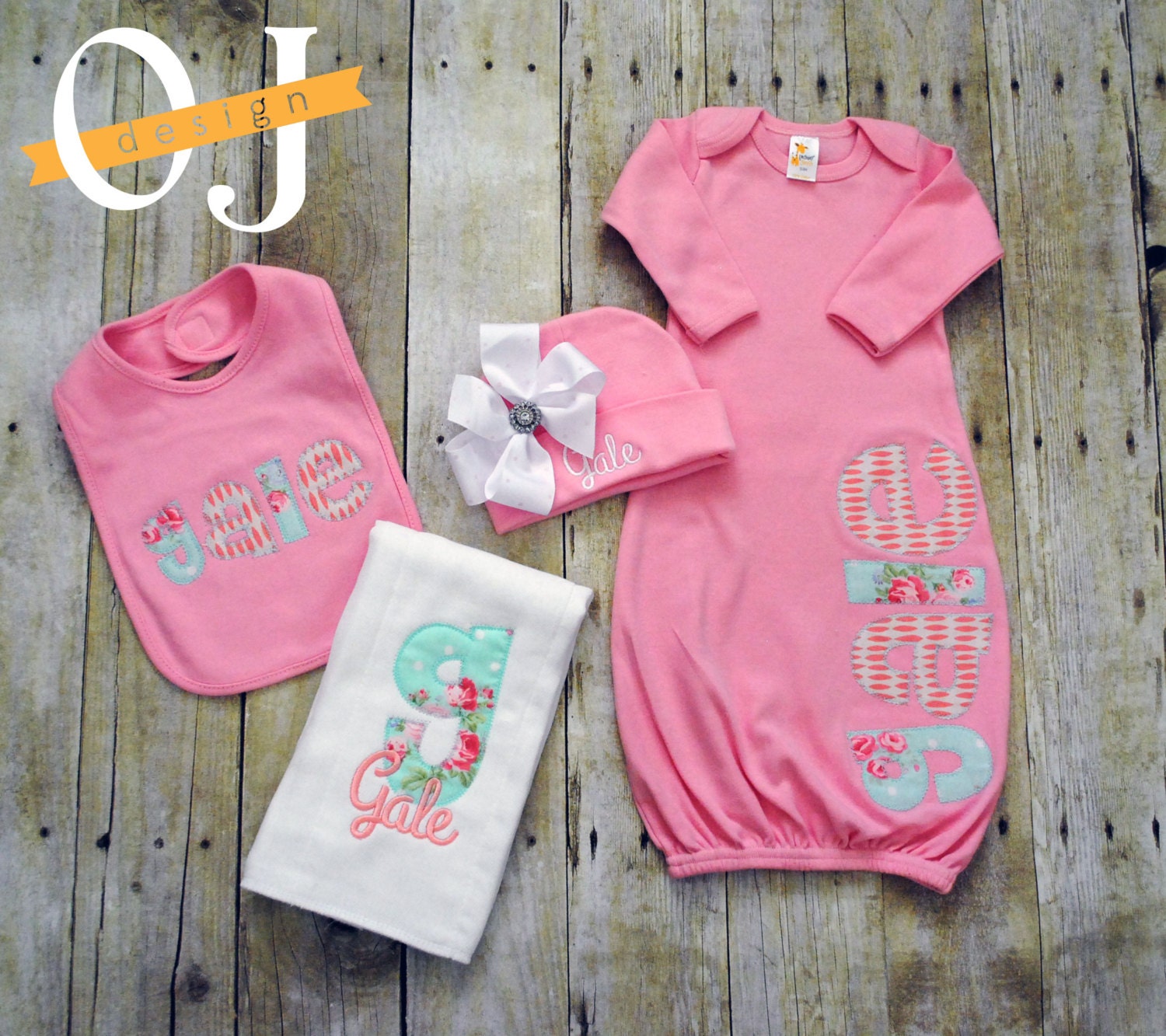 Personalized Baby Girl Gift Set Newborn Gift Set Infant