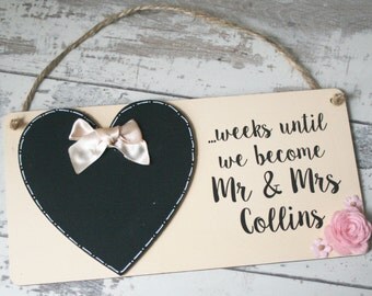 Engagement Gifts for Couple ~ Wedding Countdown ~ Engagement Signs ~ Personalized Engagement Gifts ~Days Until I Do Sign~ Engagement present