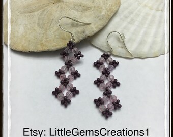 beaded earrings dangle New Handmade