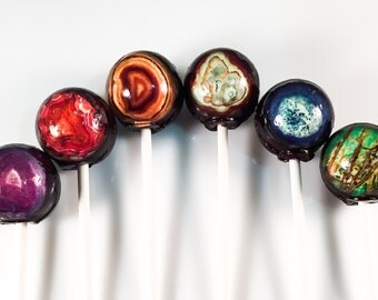6 Agate (Geology) Hard Candy Lollipops