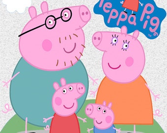 159 Peppa Pig Clip Art -INSTANT DOWNLOAD -FOR cards, scrapbooking,digital art, printing, birthdays, party decor,invitation