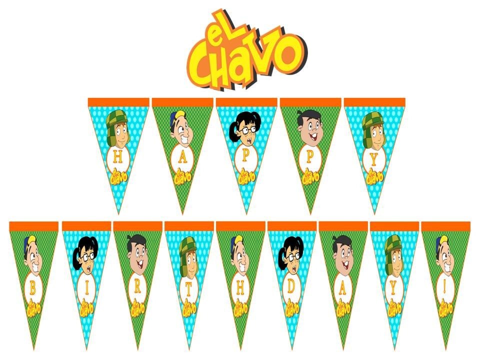 El Chavo del 8 Printable Banner Happy Birthday Digital