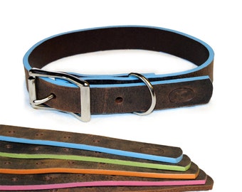 Brown Thick Leather Dog Collar