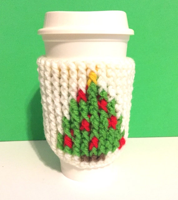 Xmas cup cozy holiday cup cozy Christmas cup cozy crochet