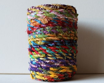 6 oz. Mason Jar & Fabric Rope Candle Holder + Flameless Candle (Multi)