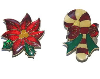 Vintage Enameled Christmas Button Covers