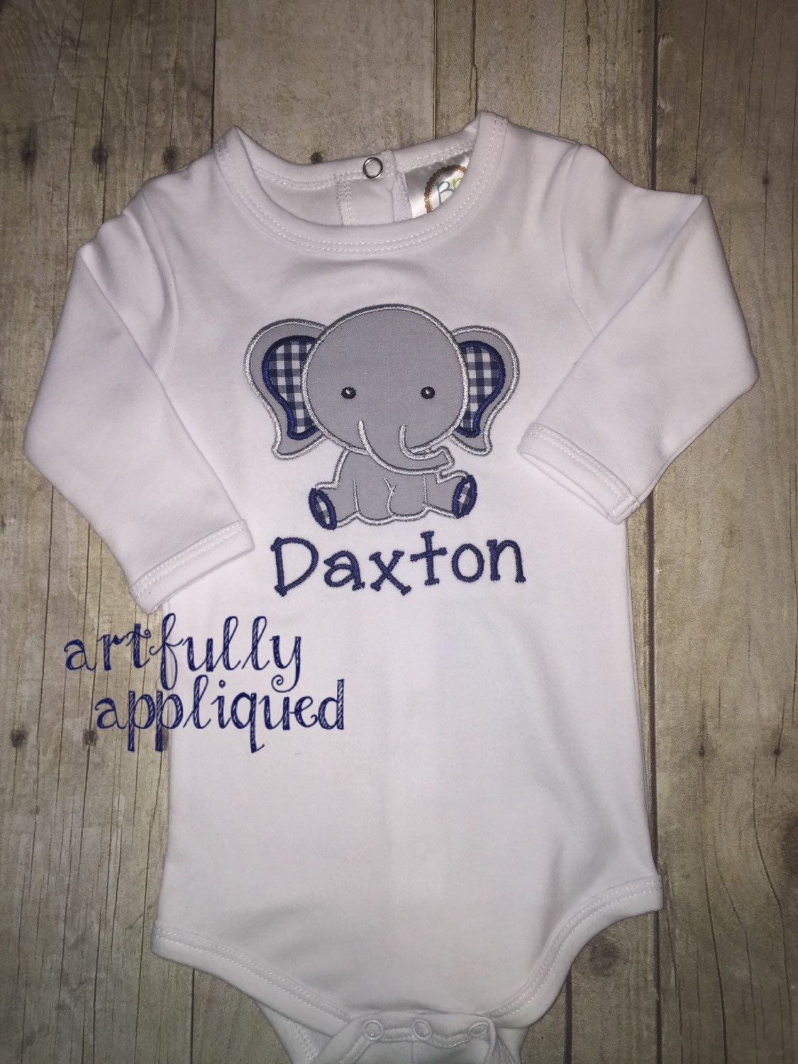 Baby Elephant Personalized Onesie