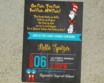 Dr Seuss Baby Shower Invitation, Dr Seuss Invitation, Dr Seuss, Baby Shower Invitation, Baby Shower Invite, Invitation
